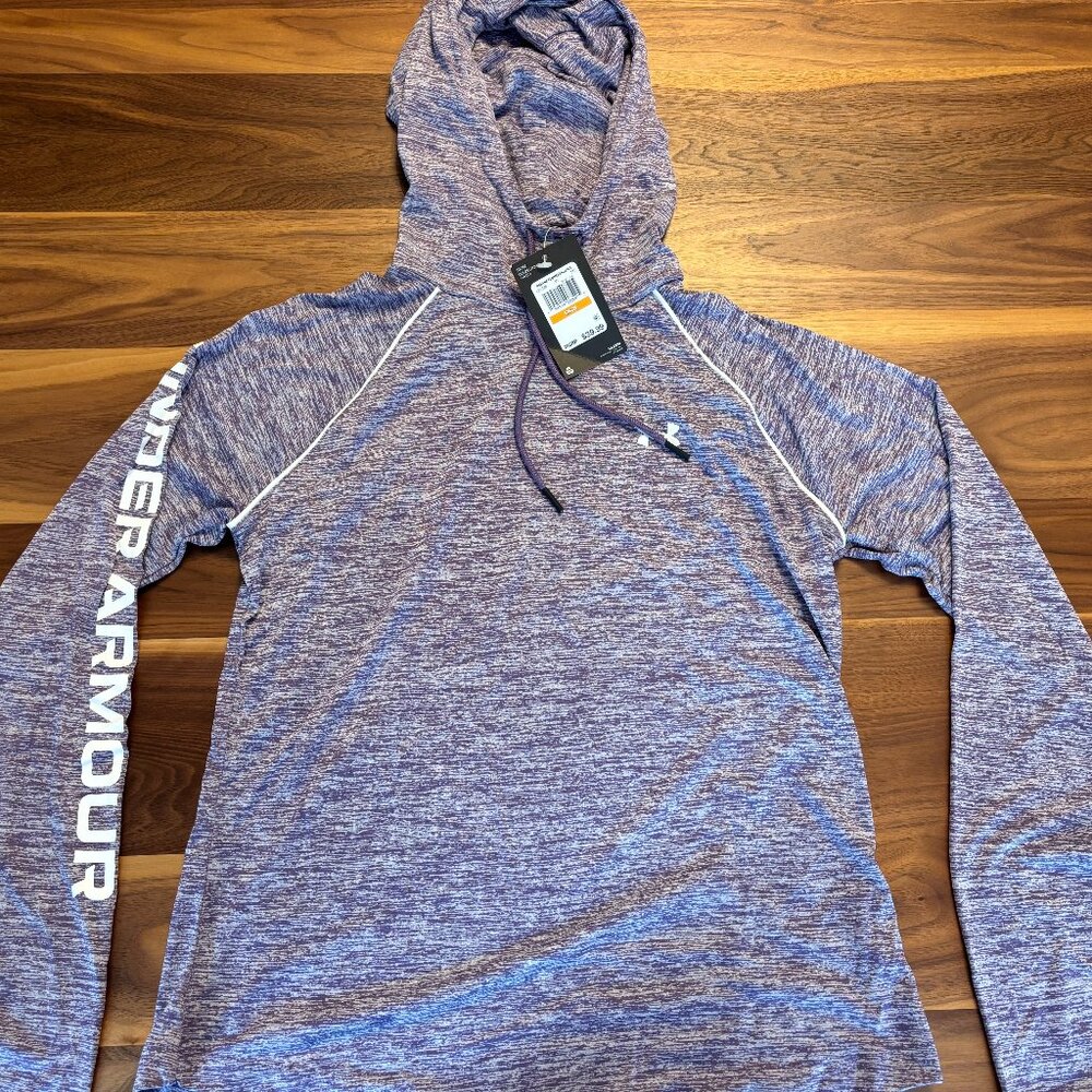 Under Armour Velocity Wordmark Hoodie, S, Purple/White NWT